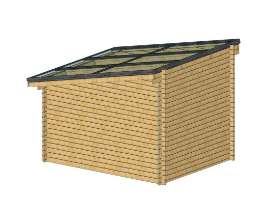 Abri photovoltaïque Lumibois, Epicéa madriers 42mm, 3.48 x 3.81 m, 13.26 m²