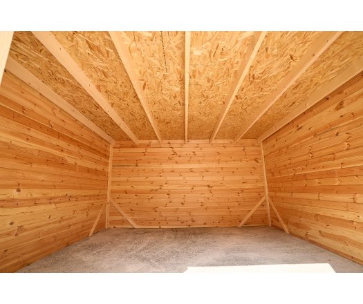 Abri Kylian mono pente, Madriers épicéa 28mm, 3.76 x 3.70m, 13.91m²