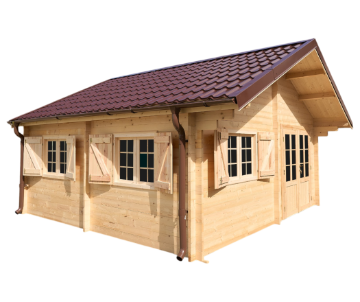 Abri Nathan, Epicéa massif 42mm, 5.4 x 5,8m, 31m² - NAR50F50.02