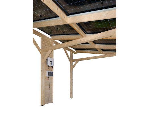 Carport photovoltaïque Wattoit, THT 120 x 120 mm, 3,75 x 4,67 m, 17.51m²