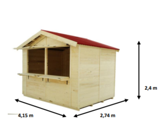 Echoppe marchande Sylva, 4.00 x 2.40 m, 9.6m²