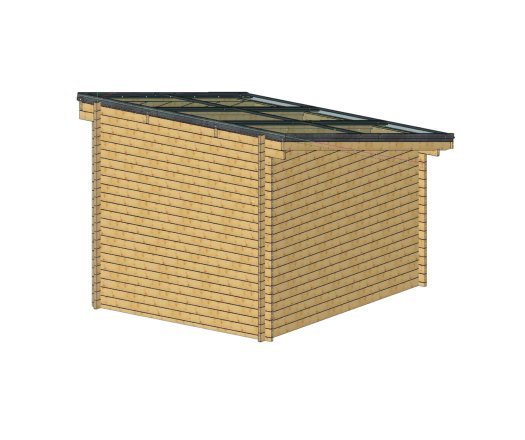 Abri photovoltaïque Lumibois, Epicéa madriers 42mm, 3.48 x 3.81 m, 13.26 m²