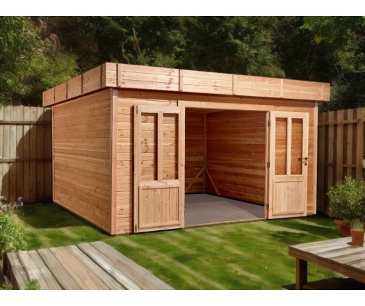Abri David, Douglas Madriers 28mm, 3.76 x 3.76m, 14.14m²
