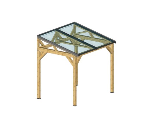 Carport photovoltaïque Wattoit, THT 88 x 88 mm, 1.91 x 2.43m, 4.64m²