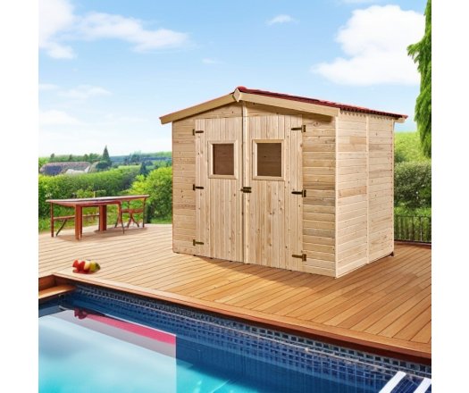 Abri Eden, Epicéa panneaux 16mm, 2.70 x 1.90m, 5.00m²