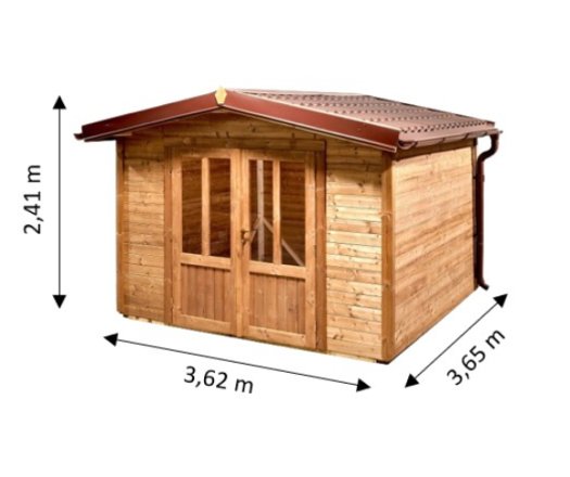 Abri Thania, THT Madriers 28mm, 3.00 x 3.00m, 9.00m²