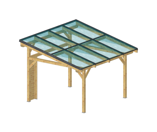 Carport photovoltaïque Wattoit, THT 120 x 120 mm, 3.75 x 4.63m, 17.51 m²