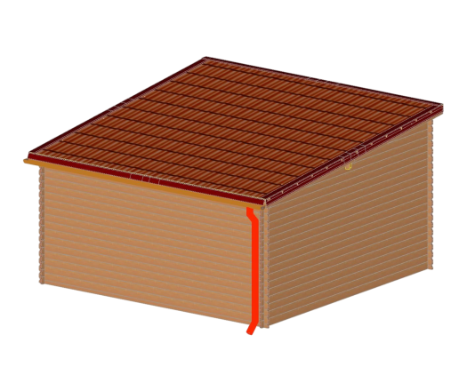 Abri Daniel toit multidirectionnel, Douglas Madriers 28mm, 4.00 x 4.00m, 16.00m²