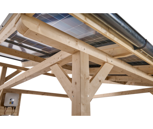 Carport photovoltaïque Wattoit, THT 120 x 120 mm, 3.75 x 4.63m, 17.51 m²