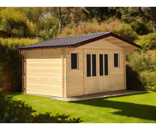 Abri Noé, épicéa massif 42mm, 4.3 x 3.8m, 16m² - NOS40F30.02