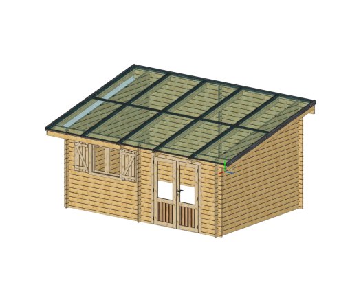 Abri photovoltaïque Lumibois, THT bardage 42mm, 4.80 x 3.49 m, 16,75 m²