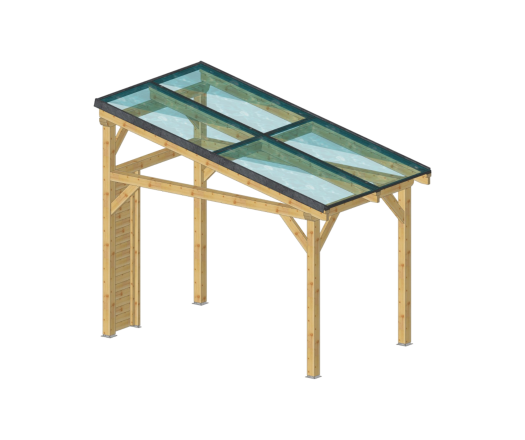 Carport photovoltaïque Wattoit, THT 120 x 120 mm, 3.75 x 2.37 m, 8.89m²