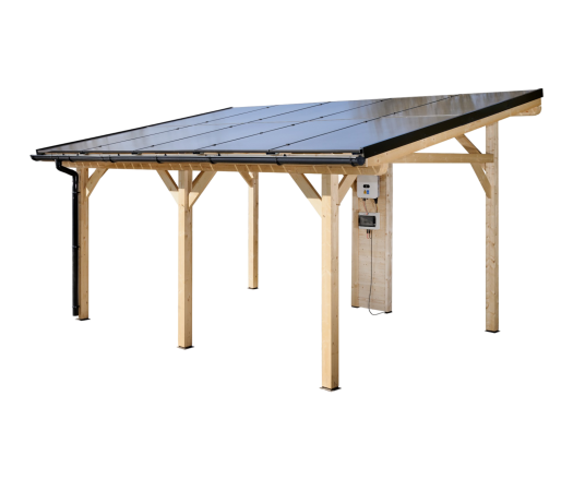 Carport photovoltaïque Wattoit, THT 120 x 120 mm, 3,75 x 4,67 m, 17.51m²
