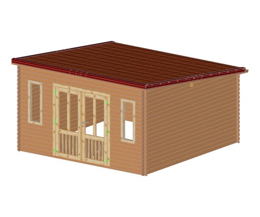 Abri Daniel toit multidirectionnel, Douglas Madriers 28mm, 4.00 x 4.00m, 16.00m²