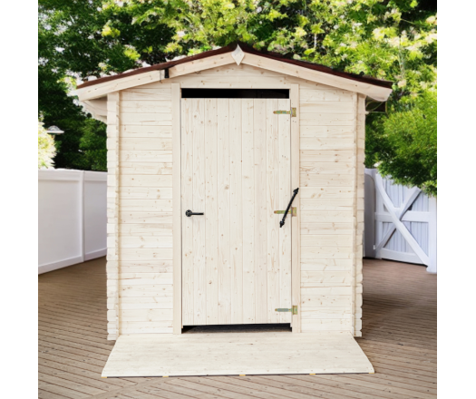 Toilette sèche PMR, Epicéa en Madriers 20 mm, 2.10 x 2.21m, 4.64m²
