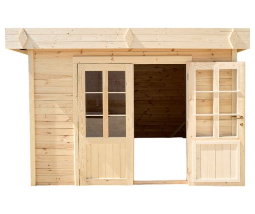 Abri Kylian mono pente, Madriers épicéa 28mm, 3.00 x 2.00m, 6.00m²