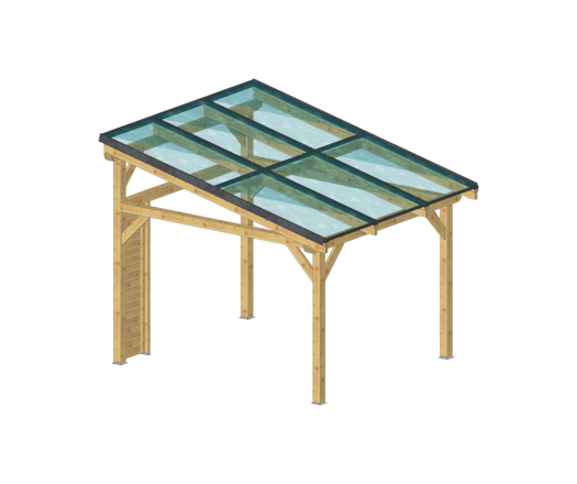 Carport photovoltaïque Wattoit, THT 120 x 120 mm, 3.75 x 3.52 m, 13.20m²