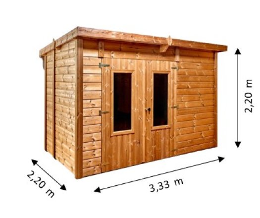 Abri Théo, THT Panneaux 19mm, 3.16 x 1.80m, 5.69m²