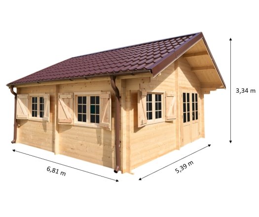 Abri Nathan, Epicéa massif 42mm, 5.4 x 6,8m, 36m² - NAR50F60.02