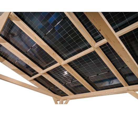Carport photovoltaïque Wattoit, THT 120 x 120 mm, 3.75 x 4.63m, 17.51 m²
