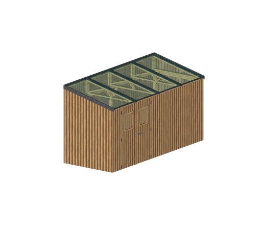 Abri photovoltaïque Lumibois, THT bardage 19mm, 1,90 x 4,67 m, 8.87 m²