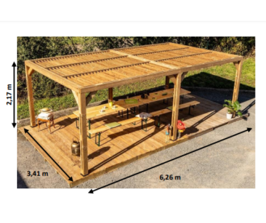 Pergola Thermauvent avec ventelles, THT, 3.40 x 6.20m, 21.10m²