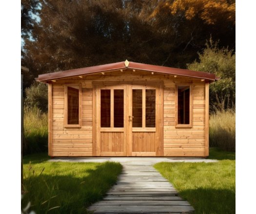 Abri Théo sans plancher, THT Madriers 28mm, 4.00 x 4.00m, 16.00m²