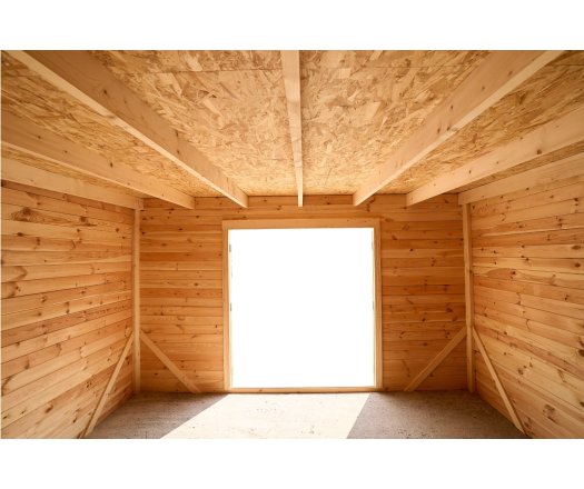 Abri Kylian mono pente, Madriers épicéa 28mm, 3.76 x 3.70m, 13.91m²