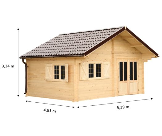Abri Nathan, Epicéa massif 42mm, 5.3 x 4.8m, 25m² - NAR50F40.02