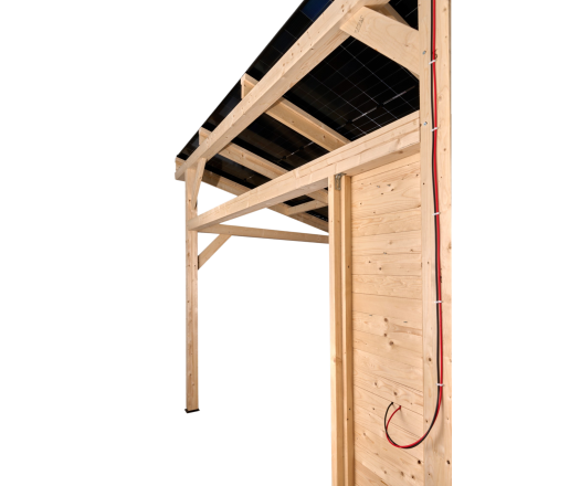 Carport photovoltaïque Wattoit, THT 120 x 120 mm, 3.75 x 4.63m, 17.51 m²