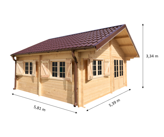 Abri Nathan, Epicéa massif 42mm, 5.4 x 5,8m, 31m² - NAR50F50.02
