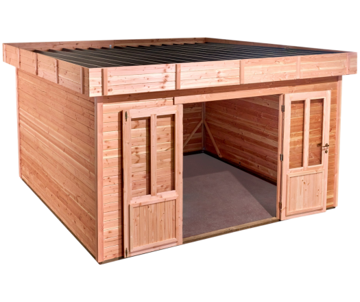 Abri David, Douglas Madriers 28mm, 3.76 x 3.76m, 14.14m²