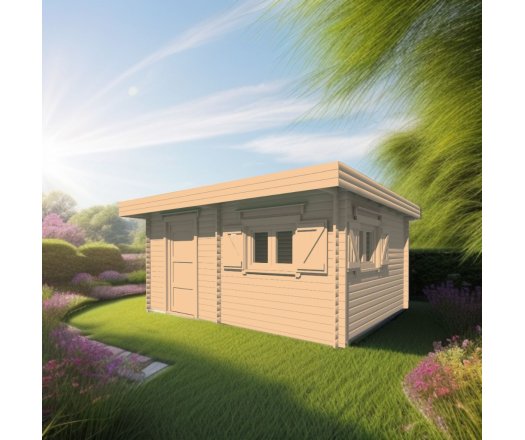 Abri Erden, Madriers épicéa 60mm, 5.30 x 4.80m, 25.30m² - ER5040.02