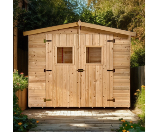 Abri Eden, Epicéa panneaux 16mm, 2.70 x 1.90m, 5.00m²
