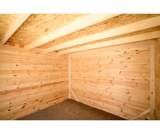 Abri Kylian mono pente, Madriers épicéa 28mm, 3.00 x 2.00m, 6.00m²