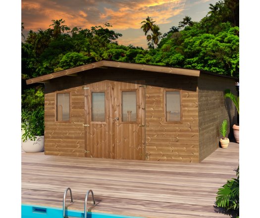 Abri Thermabri, THT Madriers 28mm, 4.30 x 4.50m, 19.70m²