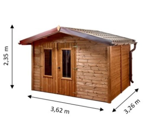 Abri Théo, THT Panneaux 19mm, 3.16 x 2.40m, 7.58m²