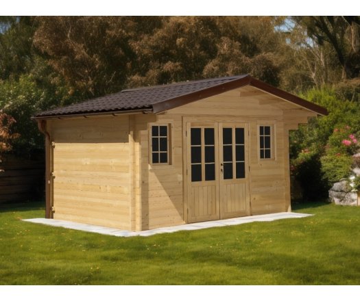 Abri Noé, épicéa massif 42mm, 4.3 x 3.8m, 16m² - NOS40F30.02