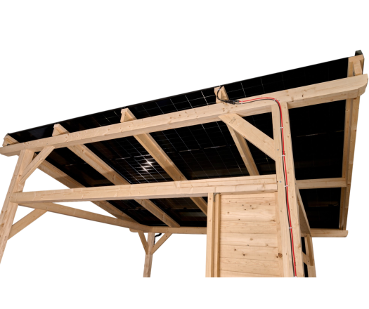 Carport photovoltaïque Wattoit, THT 120 x 120 mm, 3.75 x 4.63m, 17.51 m²