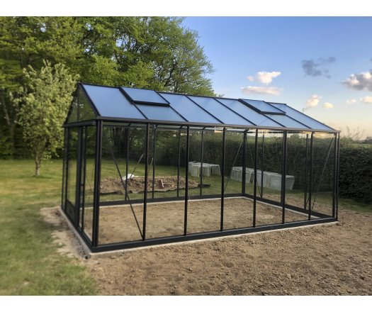 Serre Luxia, aluminium, structure avec différentes couleurs, 3.09 x 5.30 m, 16.40 m²
