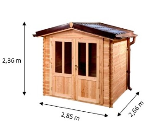 Abri Duncan, Douglas Madriers 28mm, 2.35 x 2.13m, 5.01m²