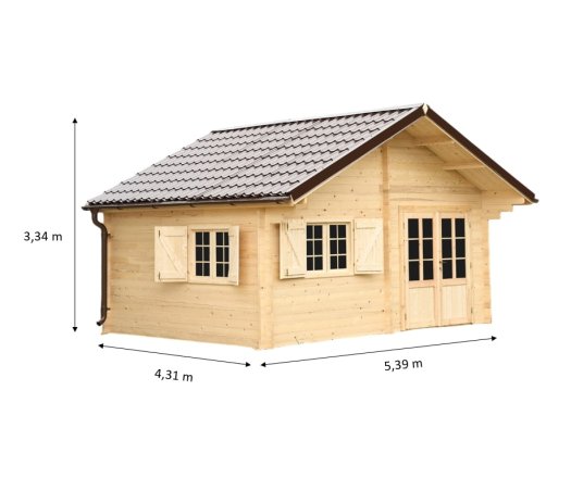 Abri Nathan, Epicéa massif 42mm, 5.2 x 4.3m, 22m² - NAR50F35.02