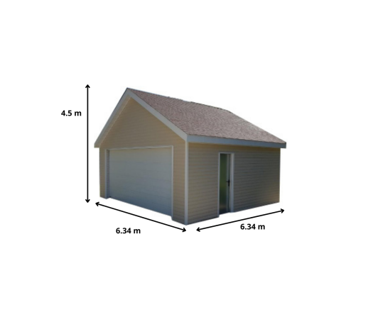 Garage Ontario, Epicéa traité équivalent classe III, 6.30 x 6.30m, 36.60m² - ON6363