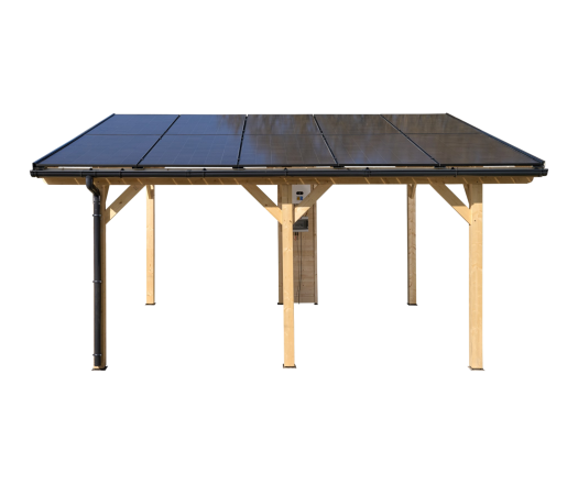 Carport photovoltaïque Wattoit, THT 120 x 120 mm, 3,75 x 4,67 m, 17.51m²