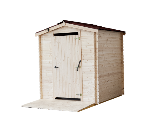 Toilette sèche PMR, Epicéa en Madriers 20 mm, 2.10 x 2.21m, 4.64m²