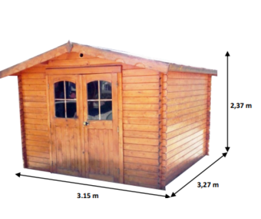 Abri Montigny, Epicéa Madriers 28mm, 3.10 x 3.30 m,  10.30m²