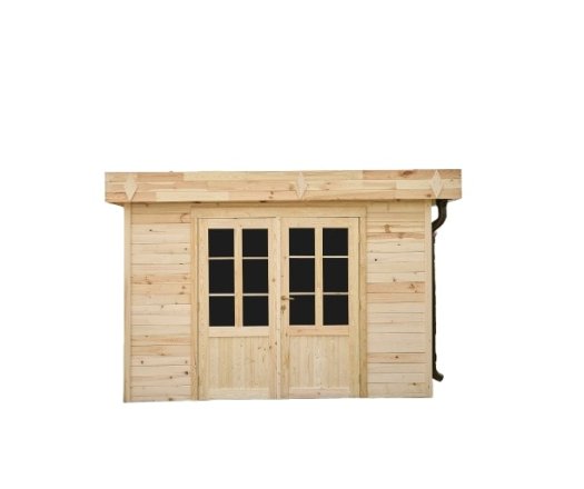 Abri Kylian mono pente, Madriers épicéa 28mm, 3.00 x 4.00m, 12.00m²