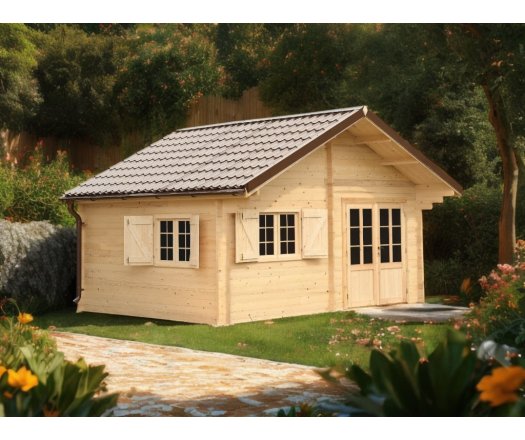 Abri Nathan, Epicéa massif 42mm, 5.3 x 4.8m, 25m² - NAR50F40.02