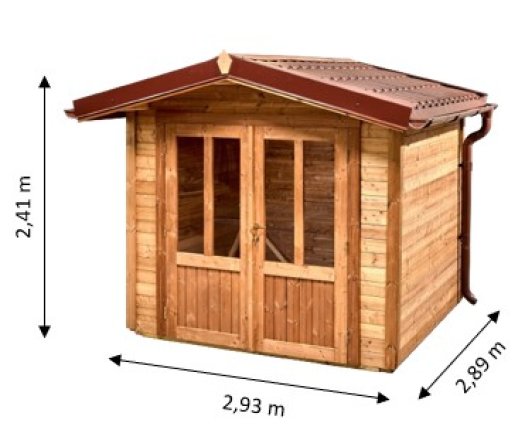 Abri Thania, THT Madriers 28mm, 2.35 x 2.15m, 5.05m²