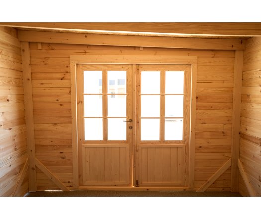 Abri Kylian mono pente, Madriers épicéa 28mm, 3.00 x 2.00m, 6.00m²